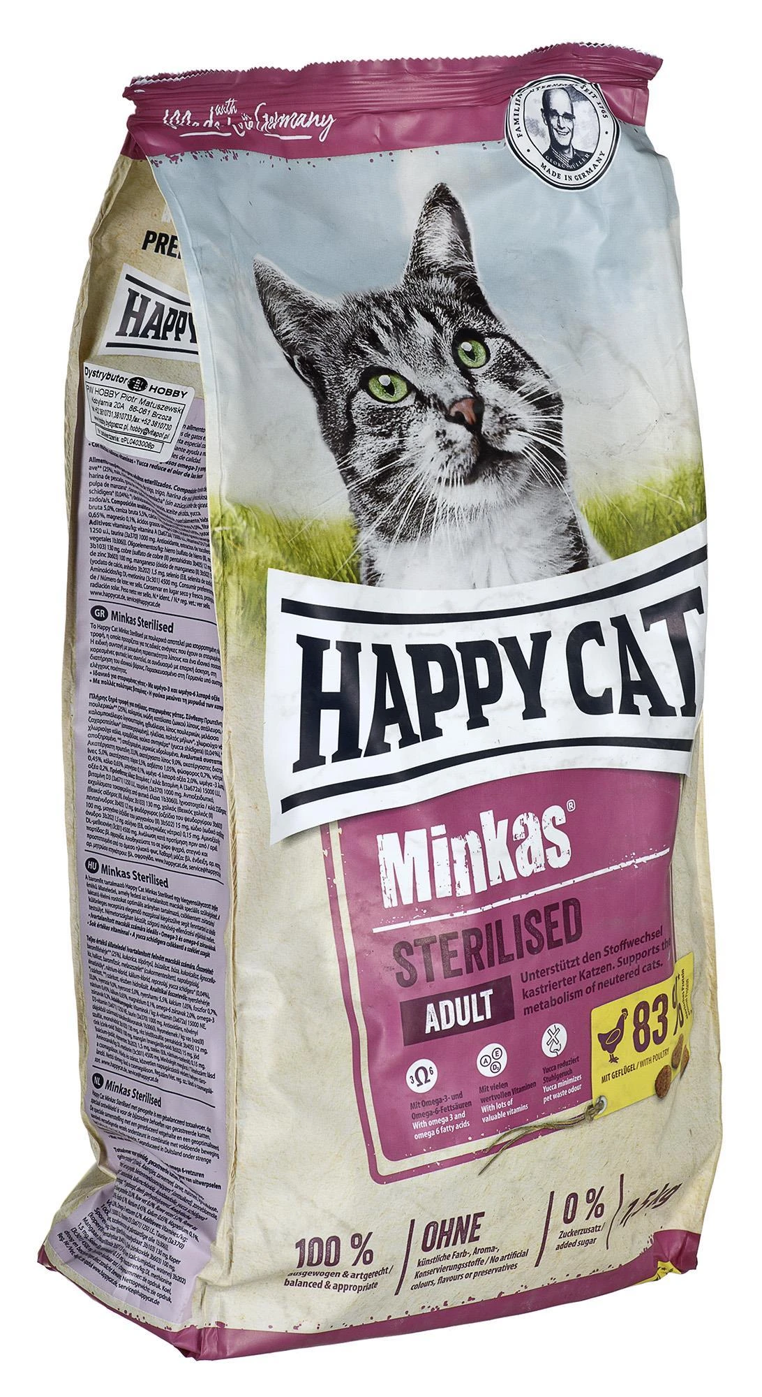 Happy Cat Minkas Sterilizuotas Geflügel (Paukštienė) 1,5kg