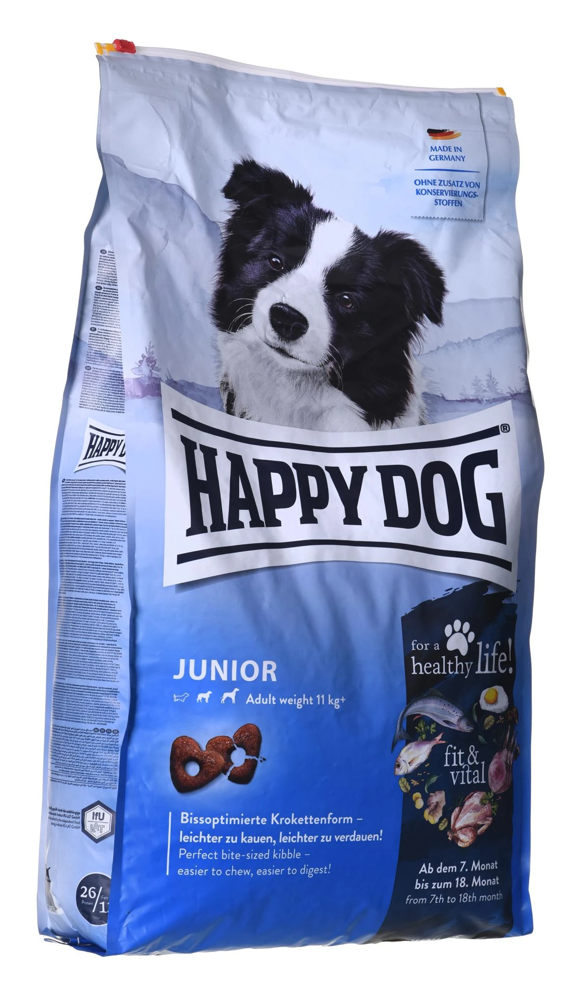 Happy Dog Fit & Vital Junior, sausas maistas šuniukams, 7-18 mėn., 10 kg