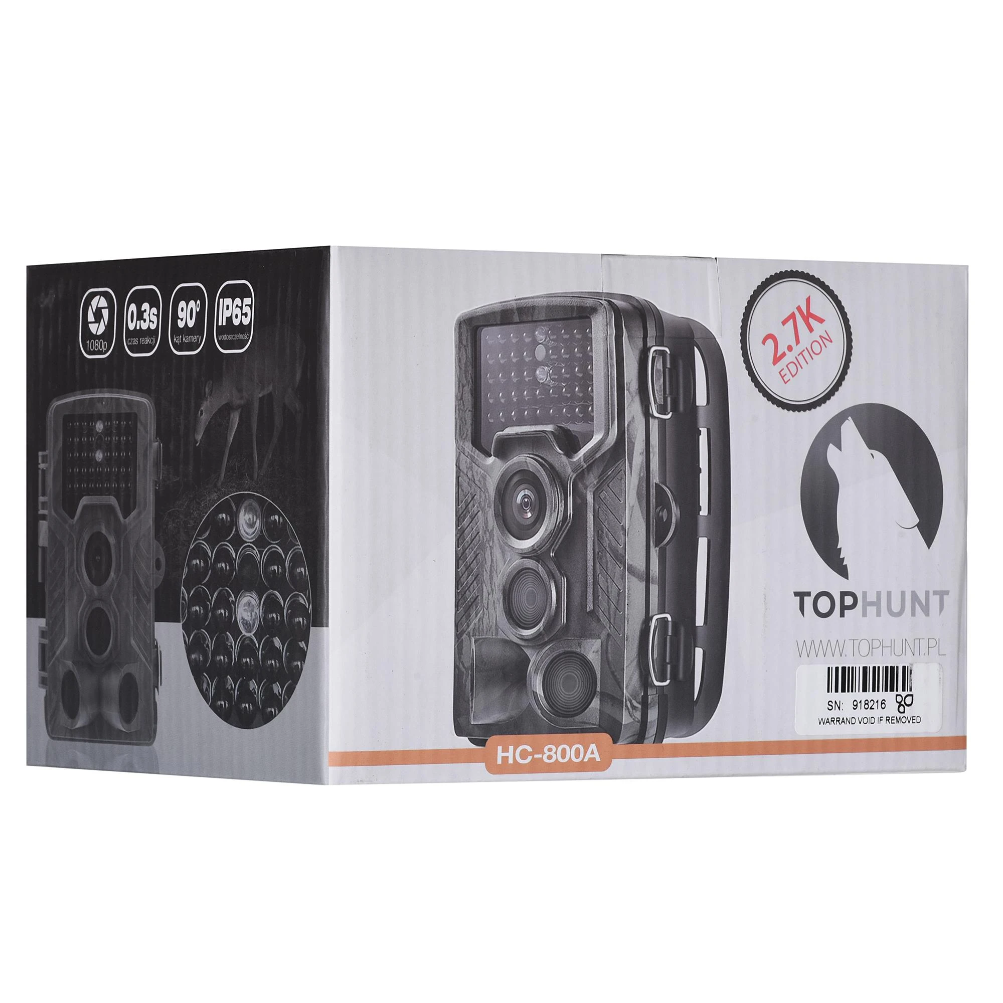 TOPHUNT MIŠKO KAMERA HC800A 1080p 16MPX 42xIR LED JUODA