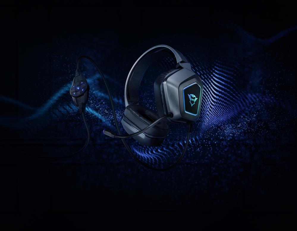 Žaidimų ausinės Trust GXT 450 Blizz RGB 7.1 Surround, 23191