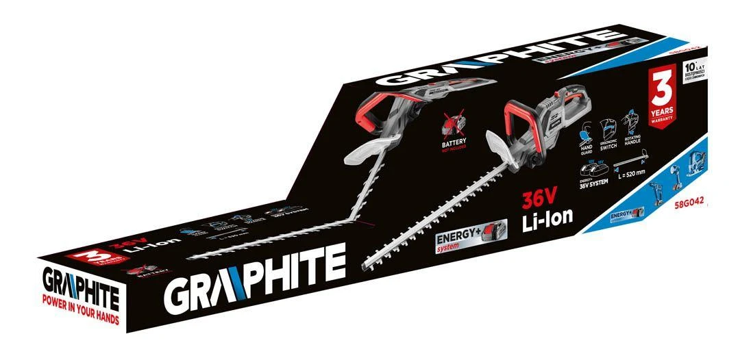 Akumuliatorinės gyvatvorių žirklės Graphite 5902062501165
