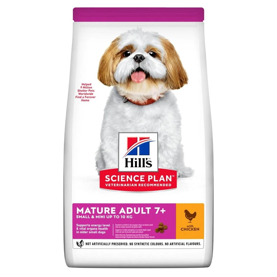 Hill's Dog Science Plan Mature Adult 7+ Small & Miniature vištiena & kalakutiena sausas Maistas šunims 1,5kg