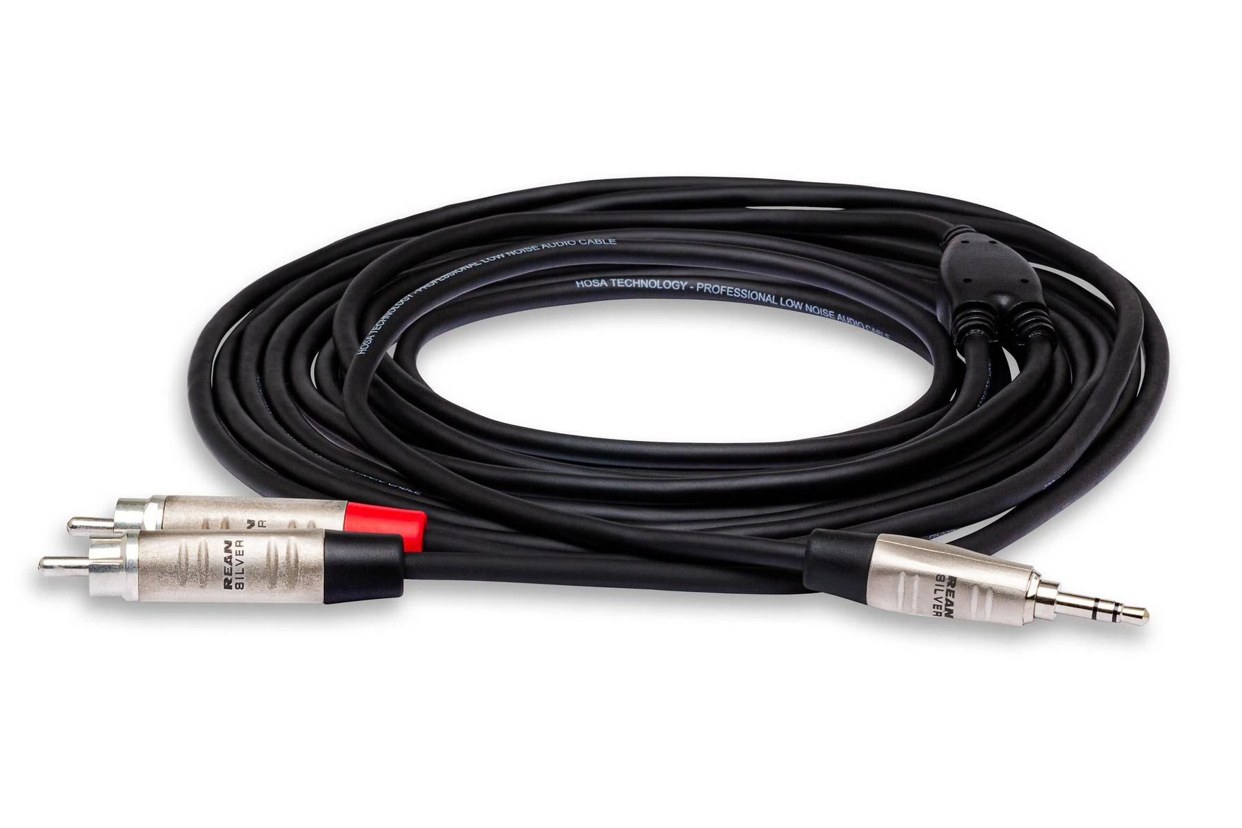 Hosa garso kabelis 3,5mm į 2xRCA su metalinėmis jungtimis
