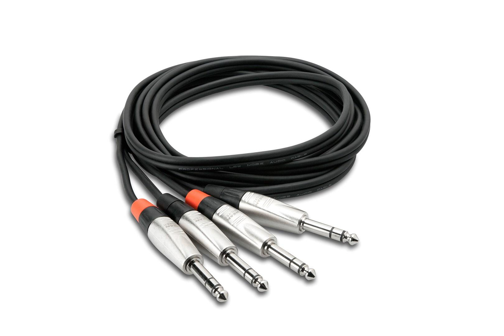 Kabelis Hosa Jack 6.3mm x2 - Jack 6.3mm x2 1.5m sidabrinė (HSS-005X2)