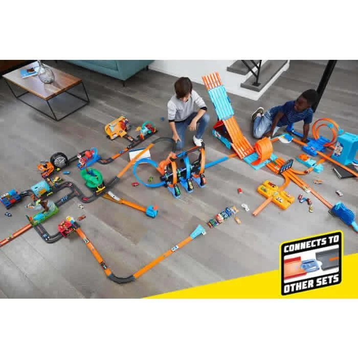 Hot Wheels Action Corkscrew Crash FTB65 lenktynių trasa su avarijų efektu
