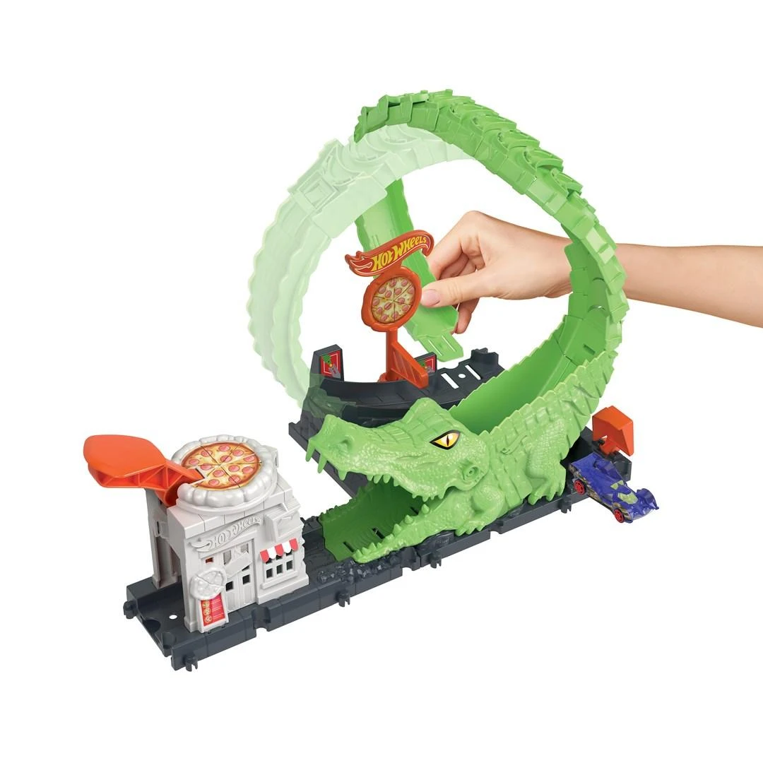 Mattel Hot Wheels rinkinys „Aligatorius, užpuolęs piceriją“