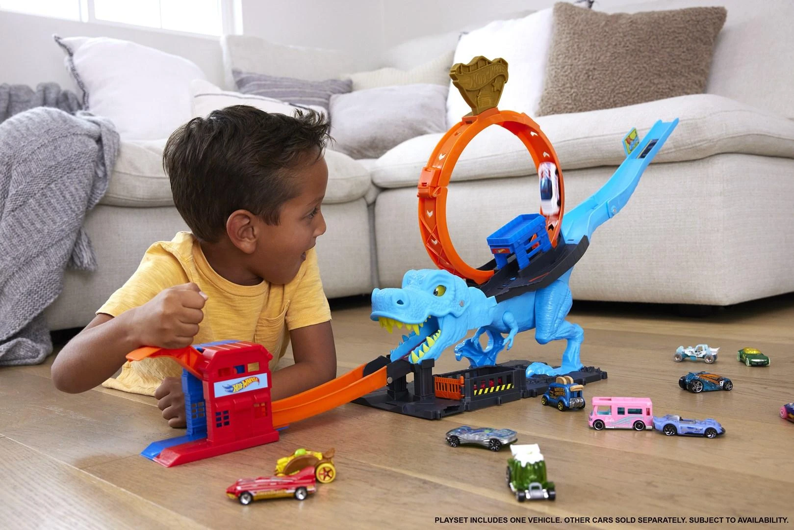 Mattel Hot Wheels rinkinys „Dinozauras su kilpa“
