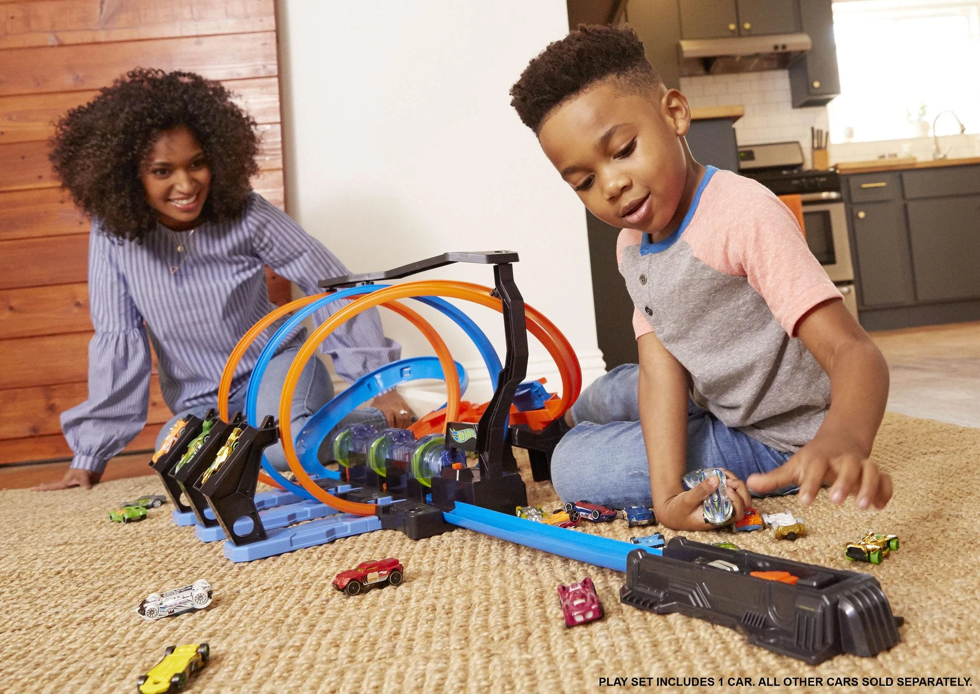 Hot Wheels Action Corkscrew Crash FTB65 lenktynių trasa su avarijų efektu