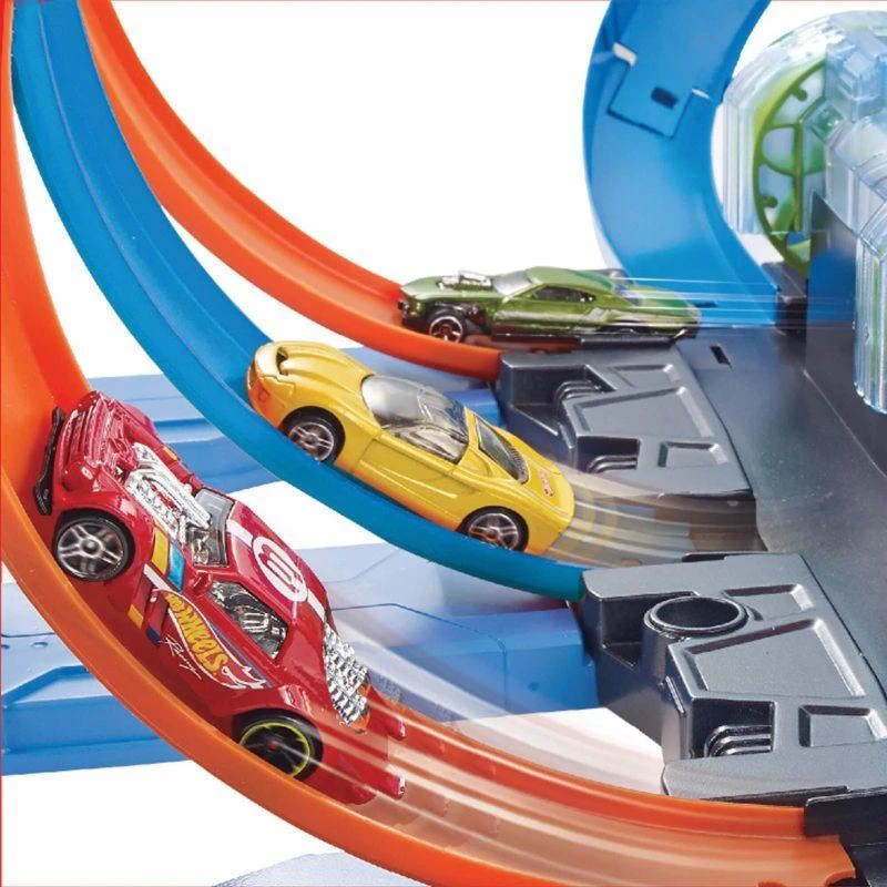 Hot Wheels Action Corkscrew Crash FTB65 lenktynių trasa su avarijų efektu