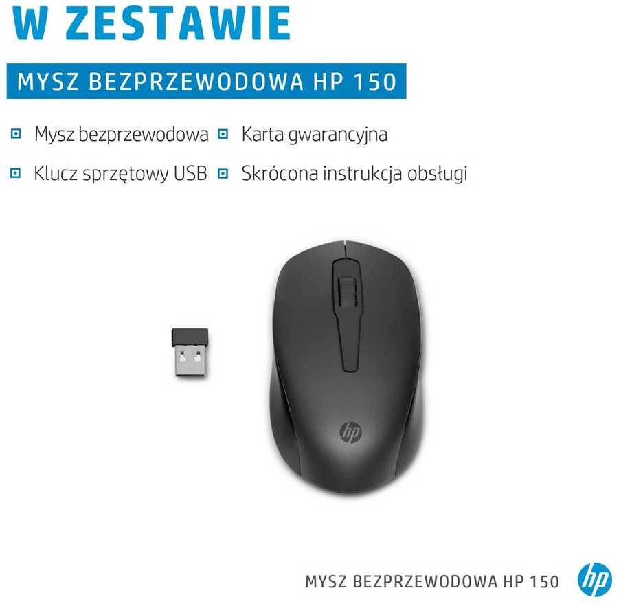Hewlett Packard (HP) HP 150 Belaidė pelė - Juodas