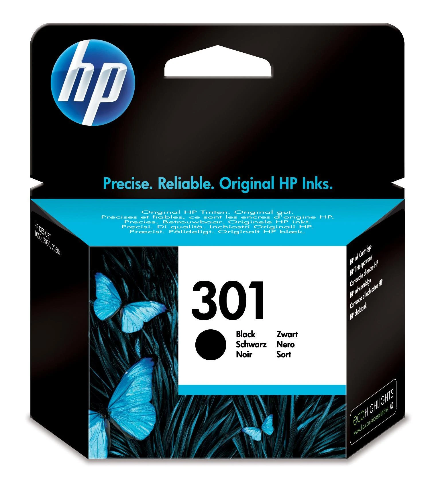 Hewlett Packard (HP) HP 301 originali rašalo kasetė, juoda, standartinės talpos, 3 ml