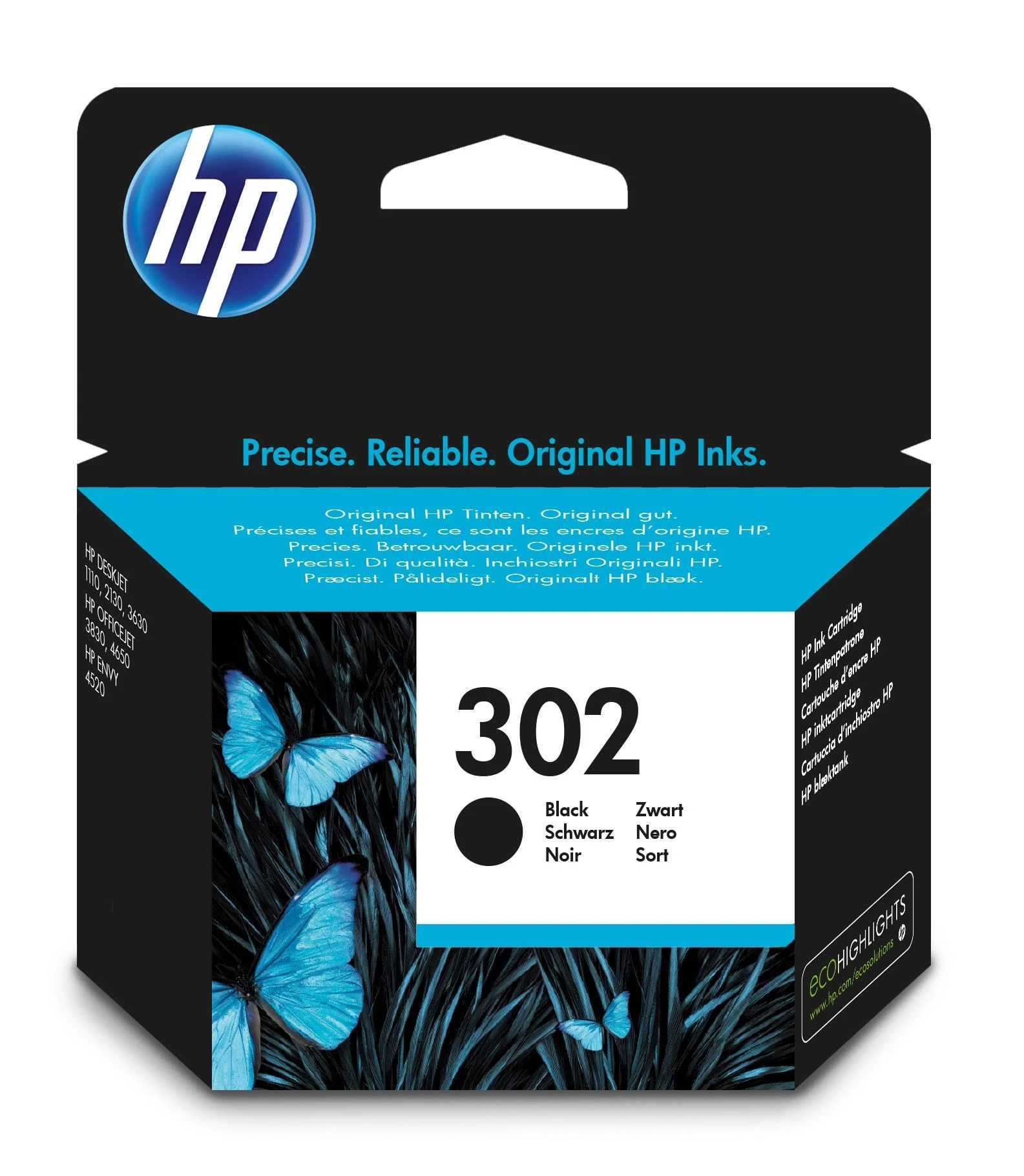 HP 302 juoda rašalinė