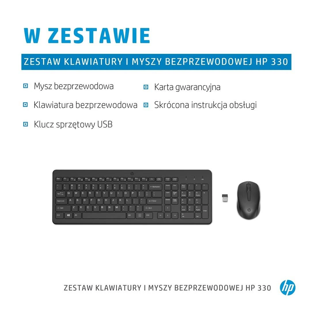Hewlett Packard (HP) HP 330 belaidė pelė ir klaviatūra (LT)
