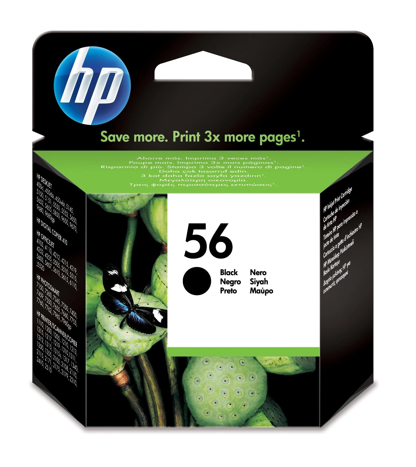 Hewlett Packard (HP) HP 56 Juodas rašalo kasetė, 450 puslapių, skirta HP DeskJet 450, 5652, 5150, 5850, 7150, Officejet 6110