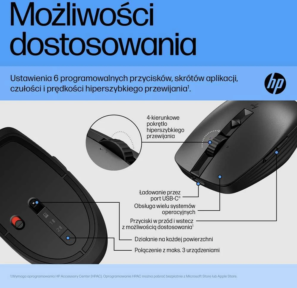 Pelė Hewlett Packard (HP) Myszka HP 710 belaidė juoda
