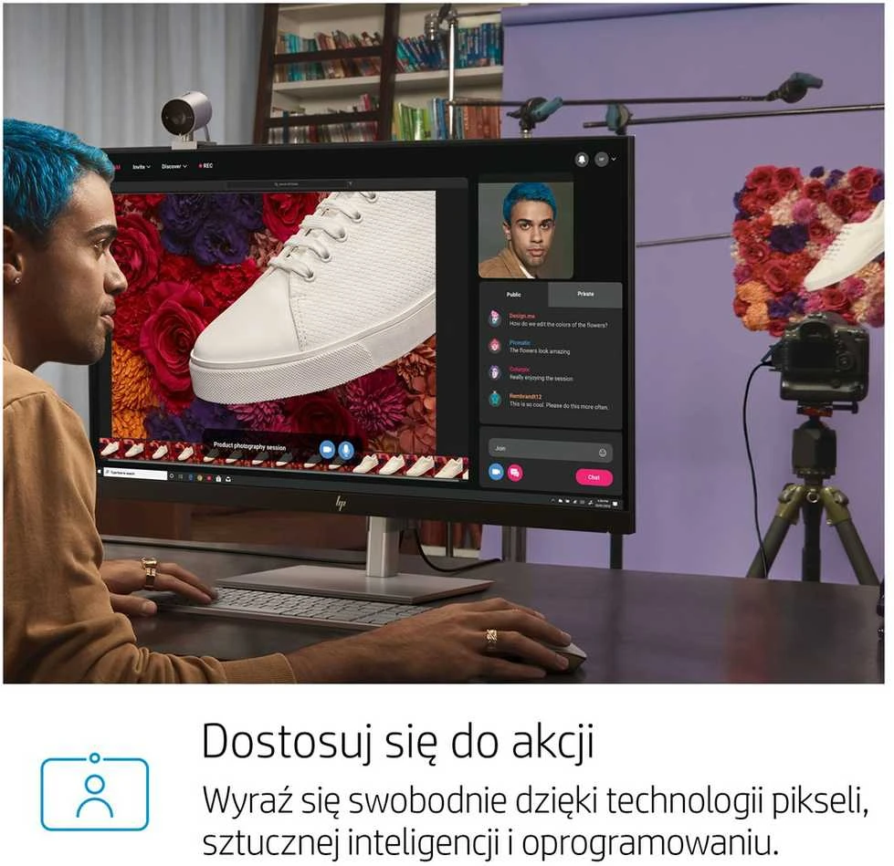 Hewlett Packard (HP) HP 950 4K UHD žiniatinklio kamera / USB / privatumas / automatinis fokusavimas, AI automatinis kadravimas / mikrofonas / Sidabrinis / 1 metai