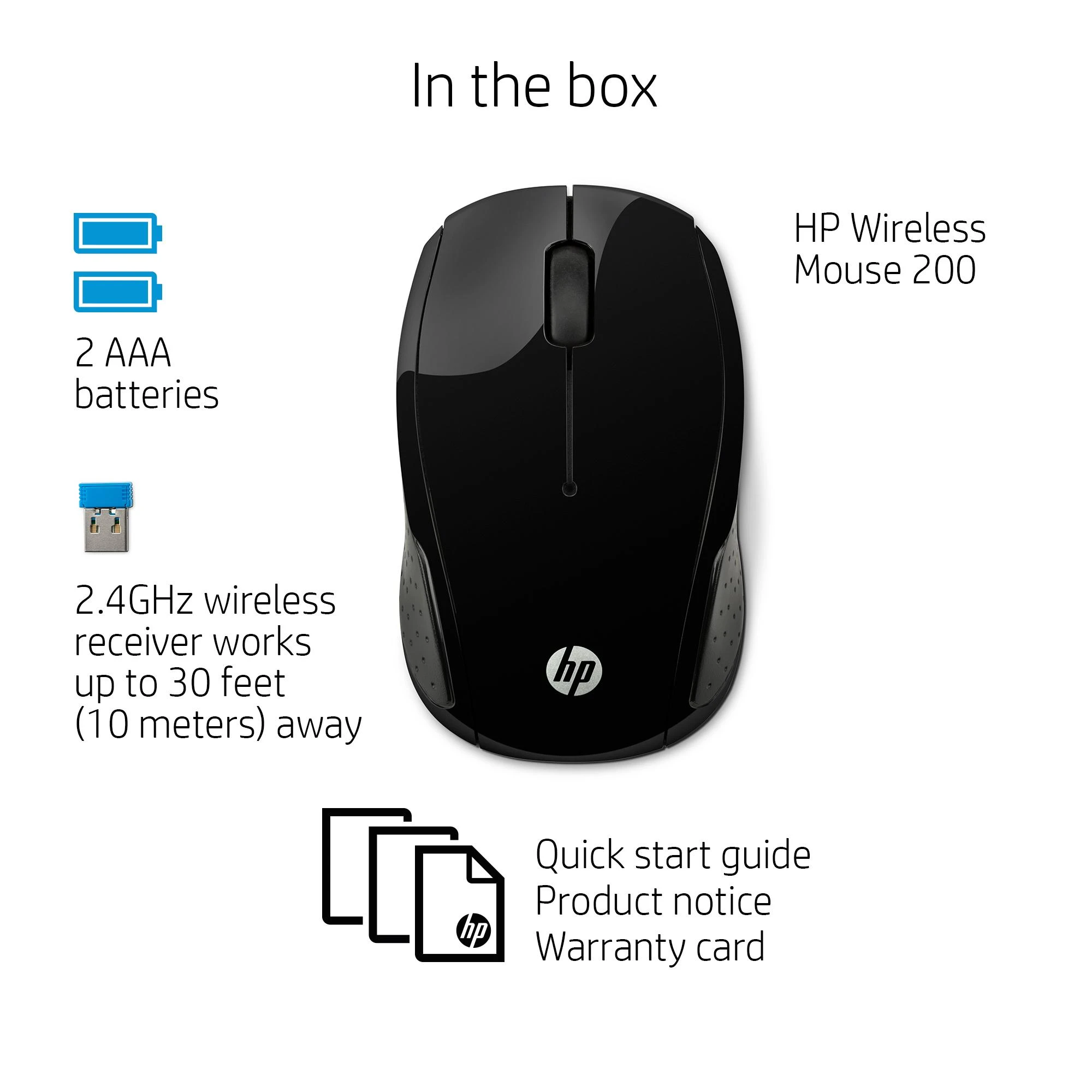 Hewlett Packard (HP) HP 200 Juodas Belaidė pelė