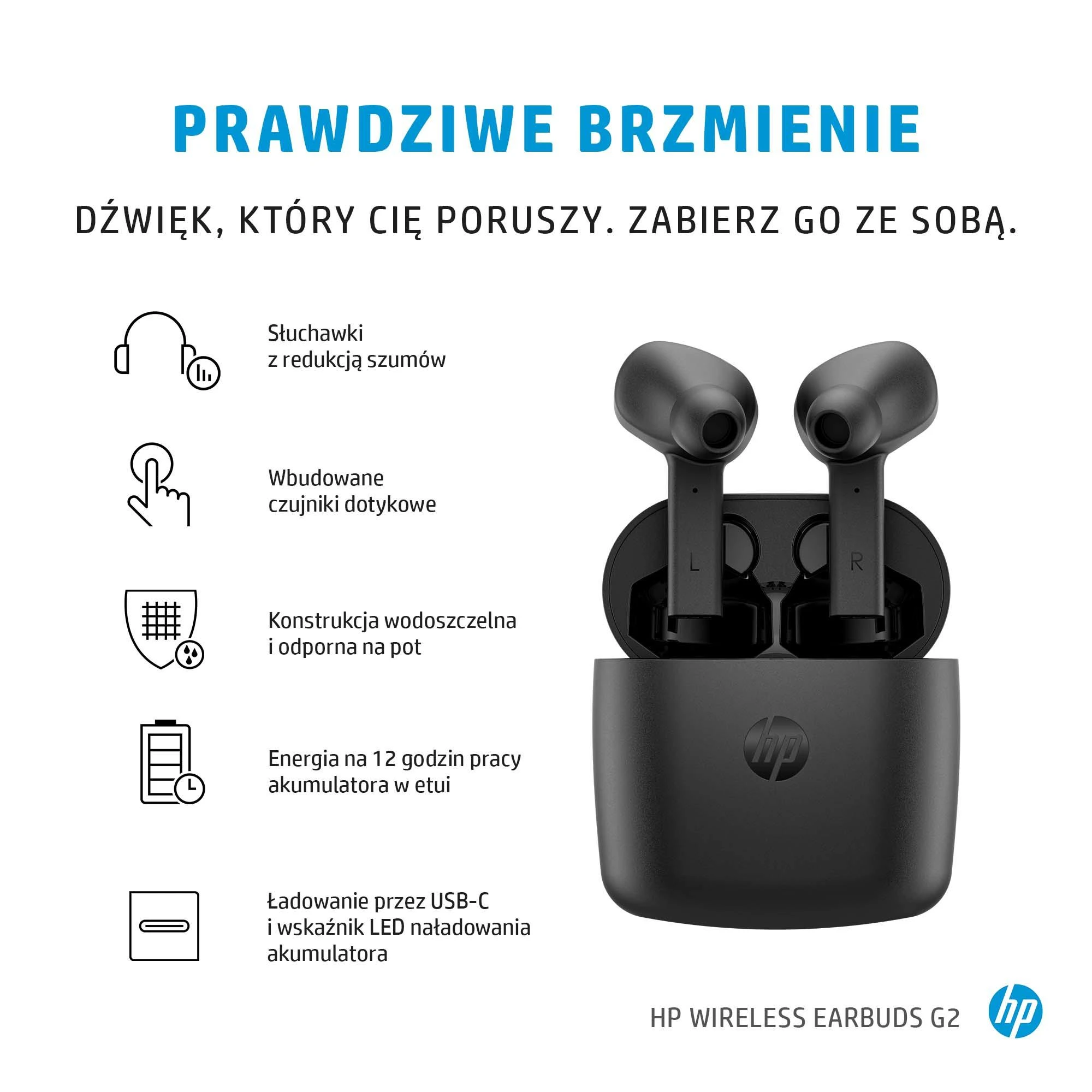 Ausinės Hewlett Packard (HP) HP Belaidės Earbuds G2
