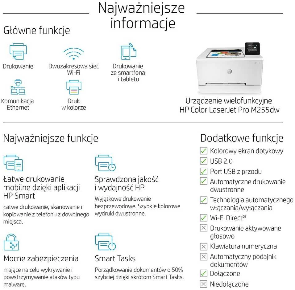 Spausdintuvas HP Color LaserJet Pro M255dw WiFi