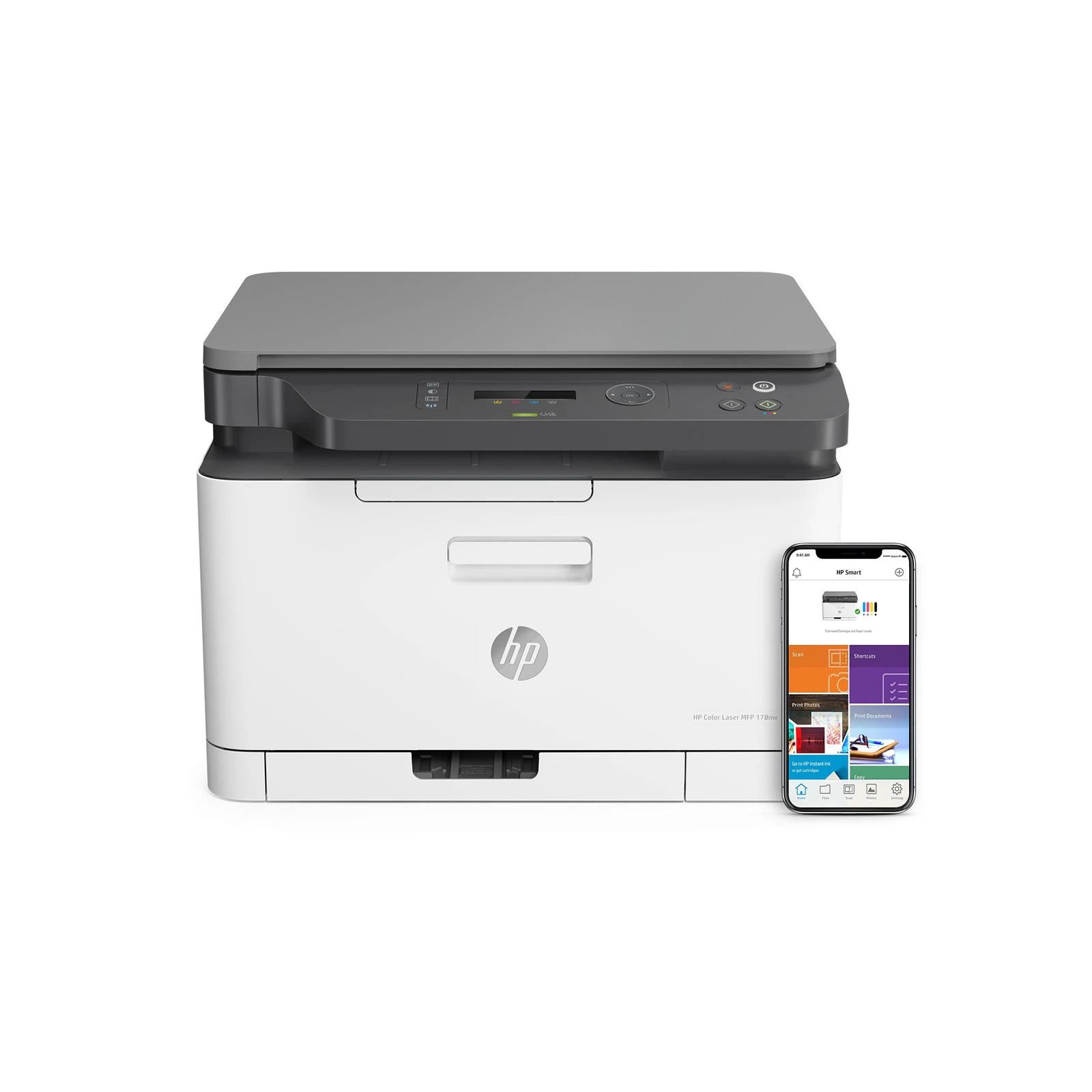 Daugiafunkcis lazerinis spausdintuvas HP Color LaserJet Pro MFP 178nw, spausdinimas / kopijavimas / skenavimas, spalvotas, A4, 18 ppm, USB / LAN / Wi-Fi