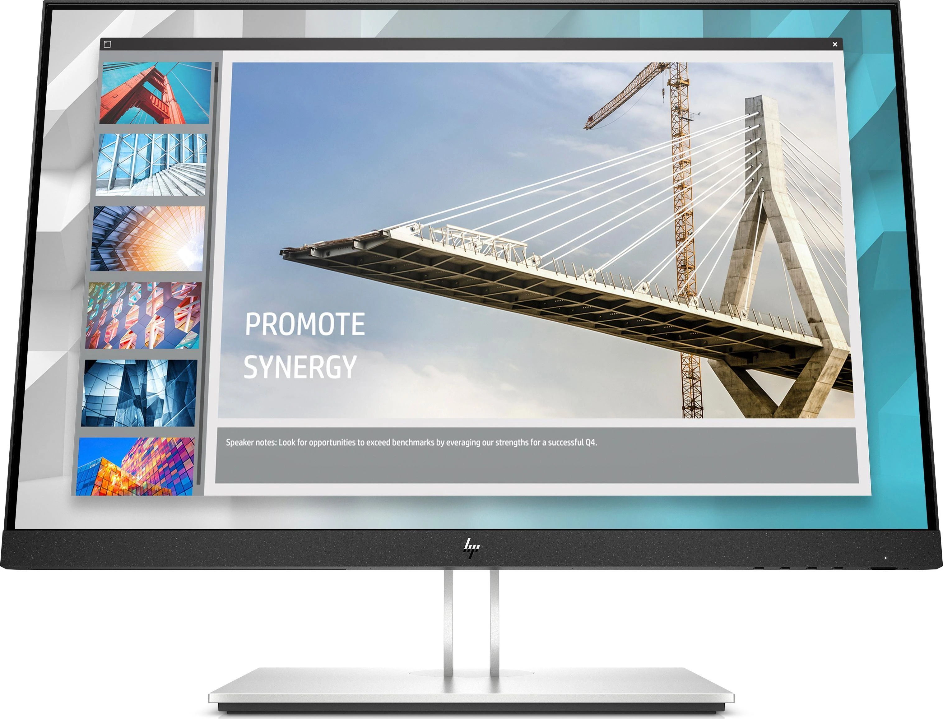 „Hewlett Packard“ (HP) „HP E24i G4 WUXGA“ monitorius – 24 colių, 1920 x 1200 WUXGA, 250 nitų, 60 Hz, AG, IPS, HDMI/VGA/DisplayPort, 4 USB-A, reguliuojamo aukščio / pakreipimo / pasukimo / sukimosi ašys, 3 metimai