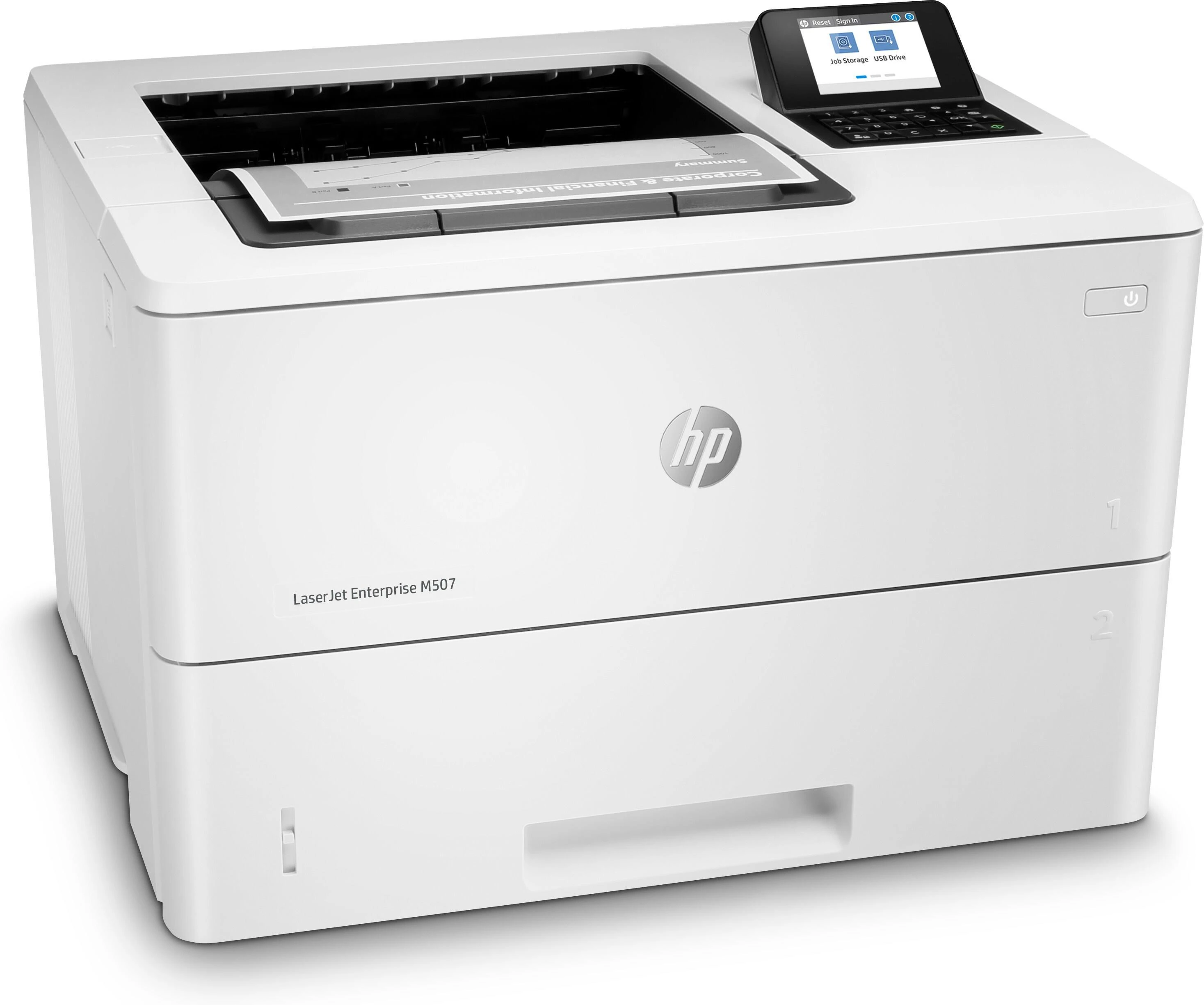 Hewlett Packard (HP) HP LaserJet Enterprise M507dn Spausdintuvas - A4 Mono lazerinis, Spausdinimas, Automatinis dokumentų tiektuvas, Auto-Duplex, LAN, 43ppm, 2000-7500 puslapių per mėnesį (pakeičia M506dn)