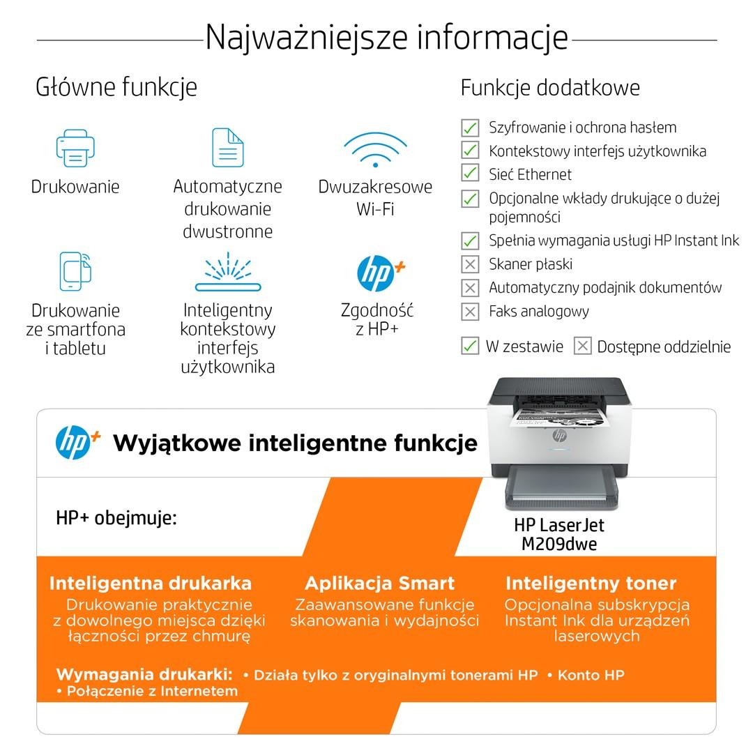 Spausdintuvas Hewlett Packard (HP) HP LaserJet M209dwe A4 monofoninis 29 ppm USB WiFi
