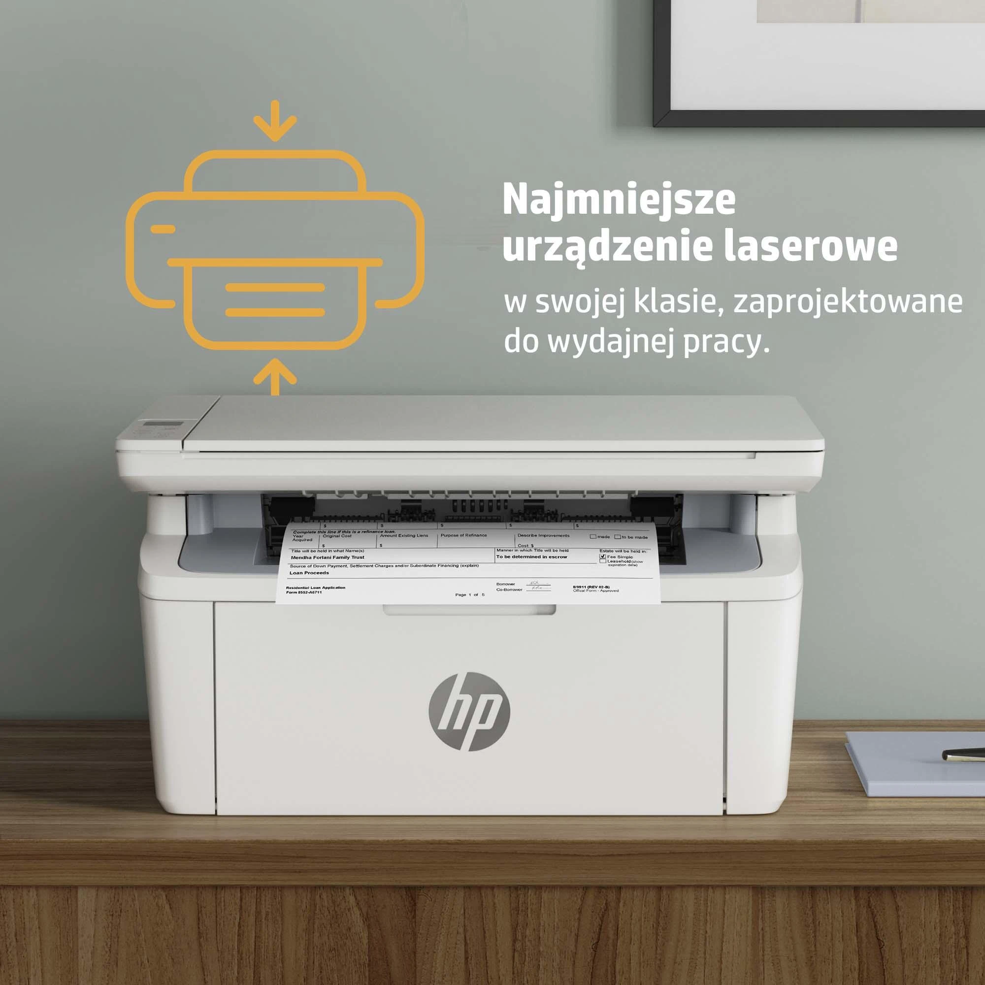 Daugiafunkcis lazerinis spausdintuvas HP LaserJet MFP M140w, spausdinimas / kopijavimas / skenavimas, nespalvotas, A4, 20 ppm, USB / Wi-Fi, baltas