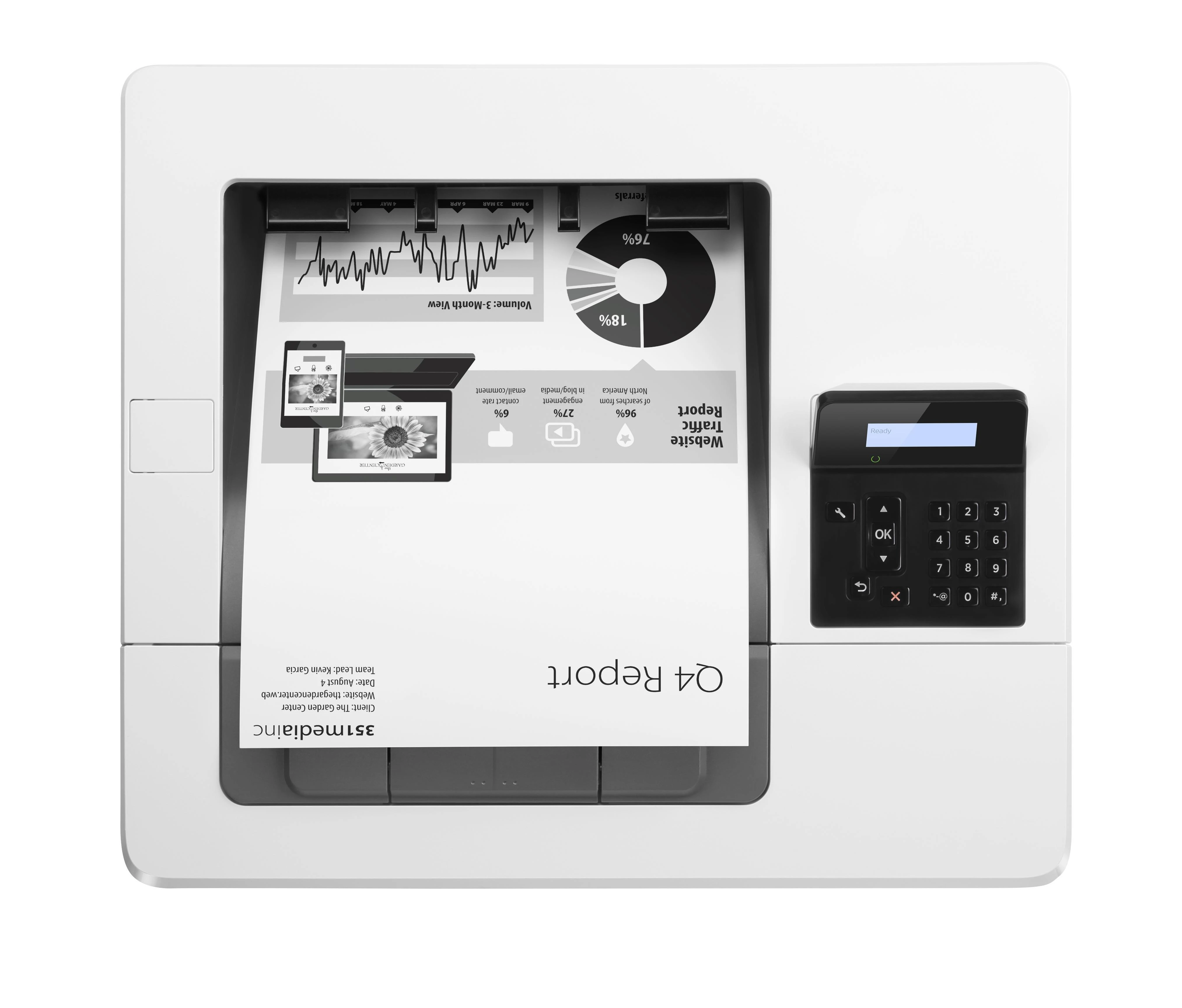 Hewlett Packard (HP) HP LaserJet Pro M501dn Spausdintuvas - A4 Mono lazerinis, Spausdinimas, Automatinis dokumentų tiektuvas, Auto-Duplex, LAN, 43ppm, 1500-6000 puslapių per mėnesį (pakeičia P3015dn)
