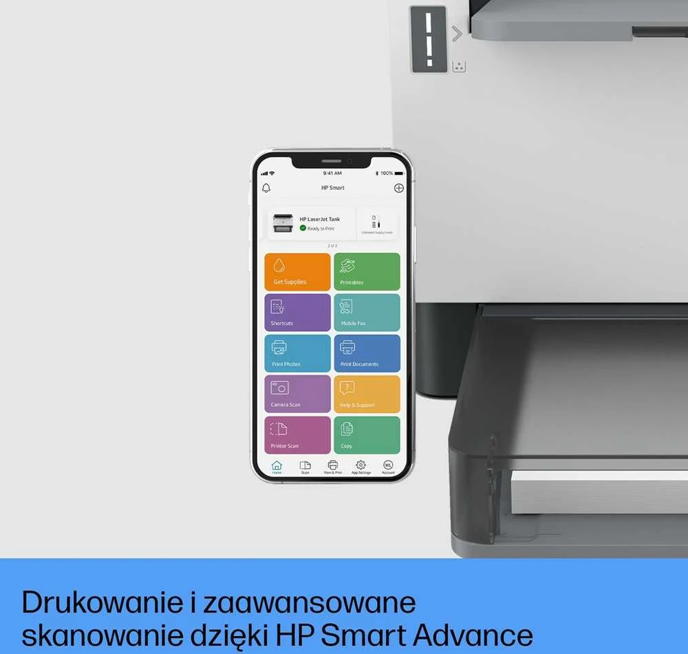 Hewlett Packard (HP) HP LaserJet Tank 1504w Spausdintuvas - A4 Mono lazerinis, Print, Wifi, 23ppm, 250-2500 pages per mėnesį (pakeičia Neverstop)