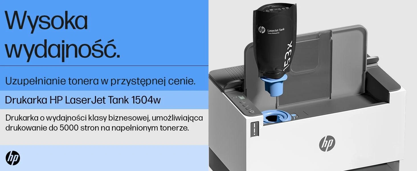 Hewlett Packard (HP) HP LaserJet Tank 1504w Spausdintuvas - A4 Mono lazerinis, Print, Wifi, 23ppm, 250-2500 pages per mėnesį (pakeičia Neverstop)