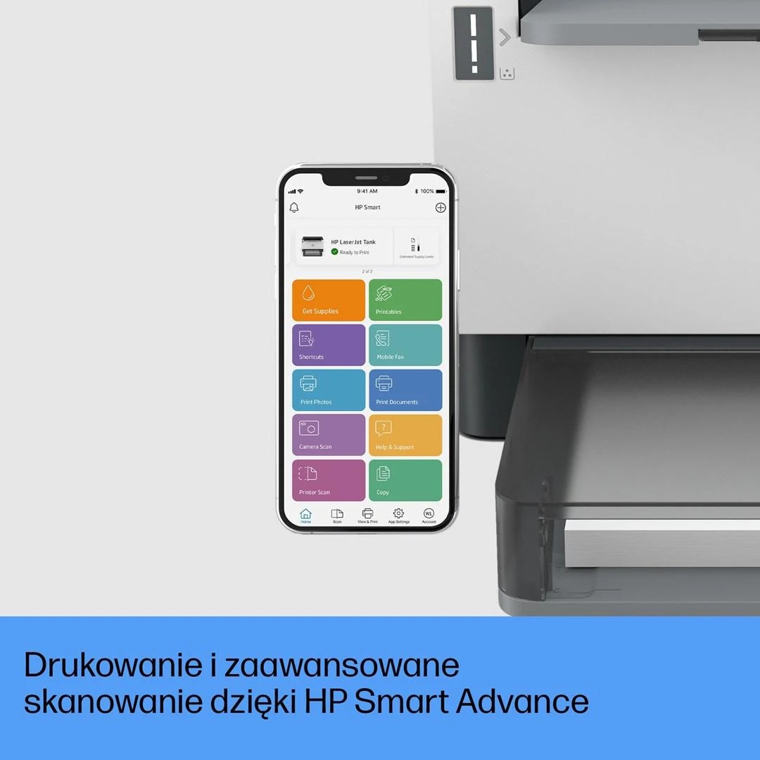 Hewlett Packard (HP) HP LaserJet Tank 1504w Spausdintuvas - A4 Mono lazerinis, Print, Wifi, 23ppm, 250-2500 pages per mėnesį (pakeičia Neverstop)