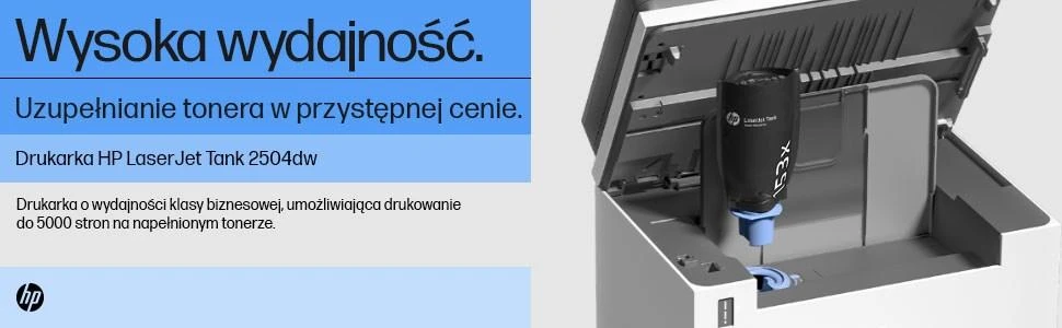 Hewlett Packard (HP) HP LaserJet Tank 2504dw Spausdintuvas - A4 Mono lazerinis, Print, Auto-Duplex, LAN, WiFi, 23ppm, 250-2500 pages per month (replaces Neverstop)