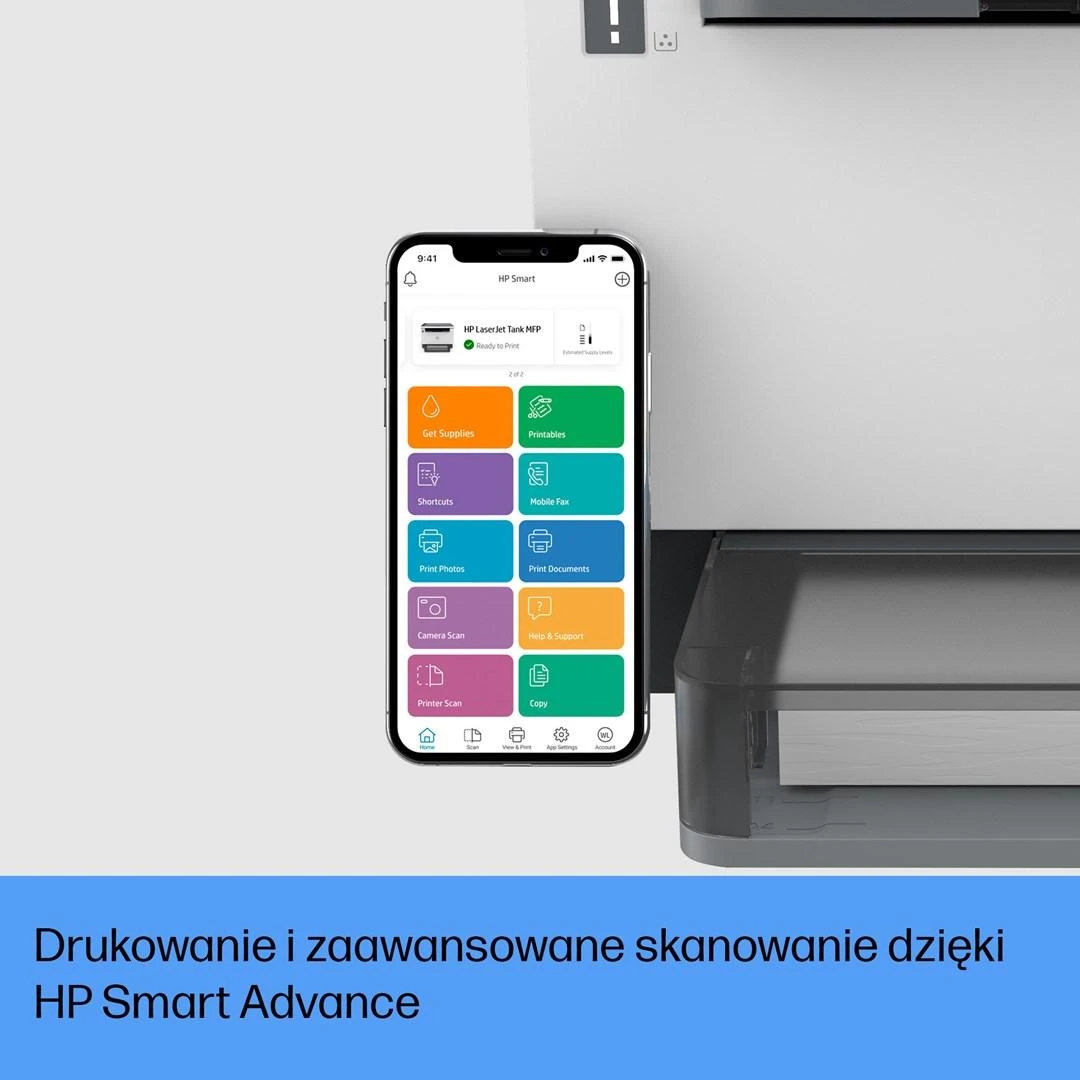 Hewlett Packard (HP) HP LaserJet Tank 1604w AIO All-in-One Spausdintuvas - A4 Mono lazerinis, Print/Copy/Scan, Wifi, 23ppm, 250-2500 pages per men (pakeičia Neverstop)