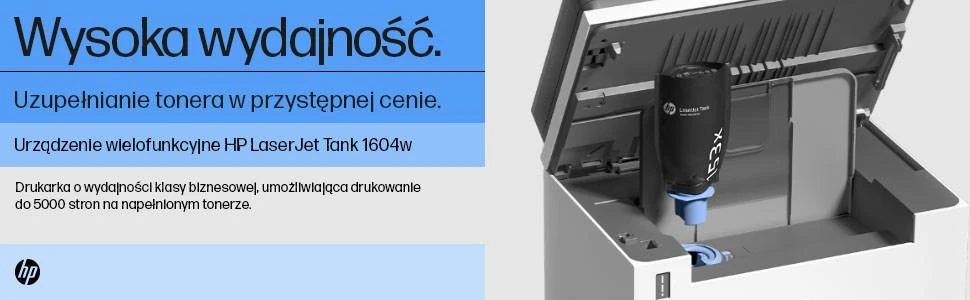 Hewlett Packard (HP) HP LaserJet Tank 1604w AIO All-in-One Spausdintuvas - A4 Mono lazerinis, Print/Copy/Scan, Wifi, 23ppm, 250-2500 pages per men (pakeičia Neverstop)