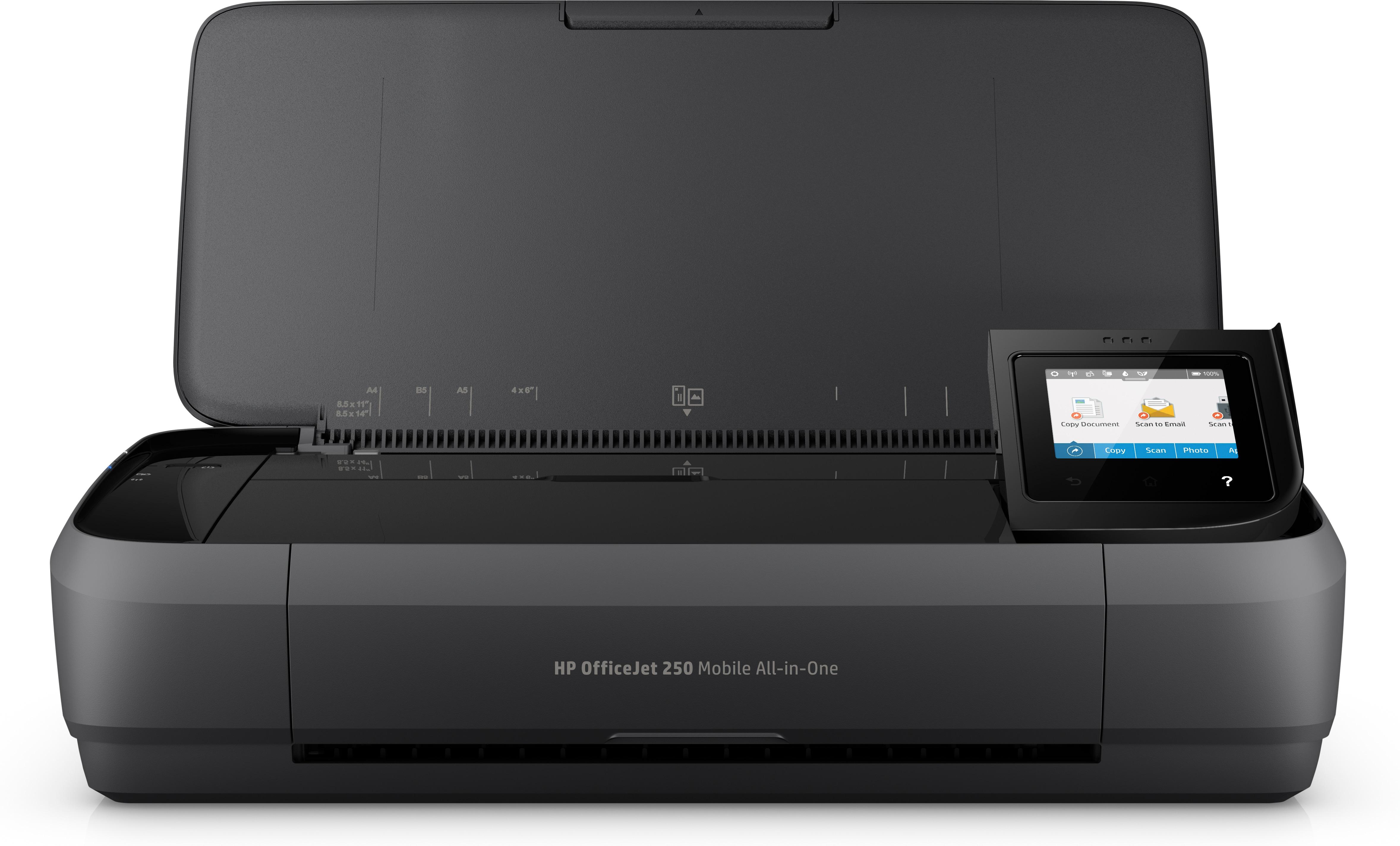 Hewlett Packard (HP) „HP Officejet 250“ mobilusis daugiafunkcis daugiafunkcis spalvotas rašalinis spausdintuvas, A4, 8 psl./min., kopijavimas, 10 psl./min., spausdinimas, 50 lapų, USB, „Wi-Fi“