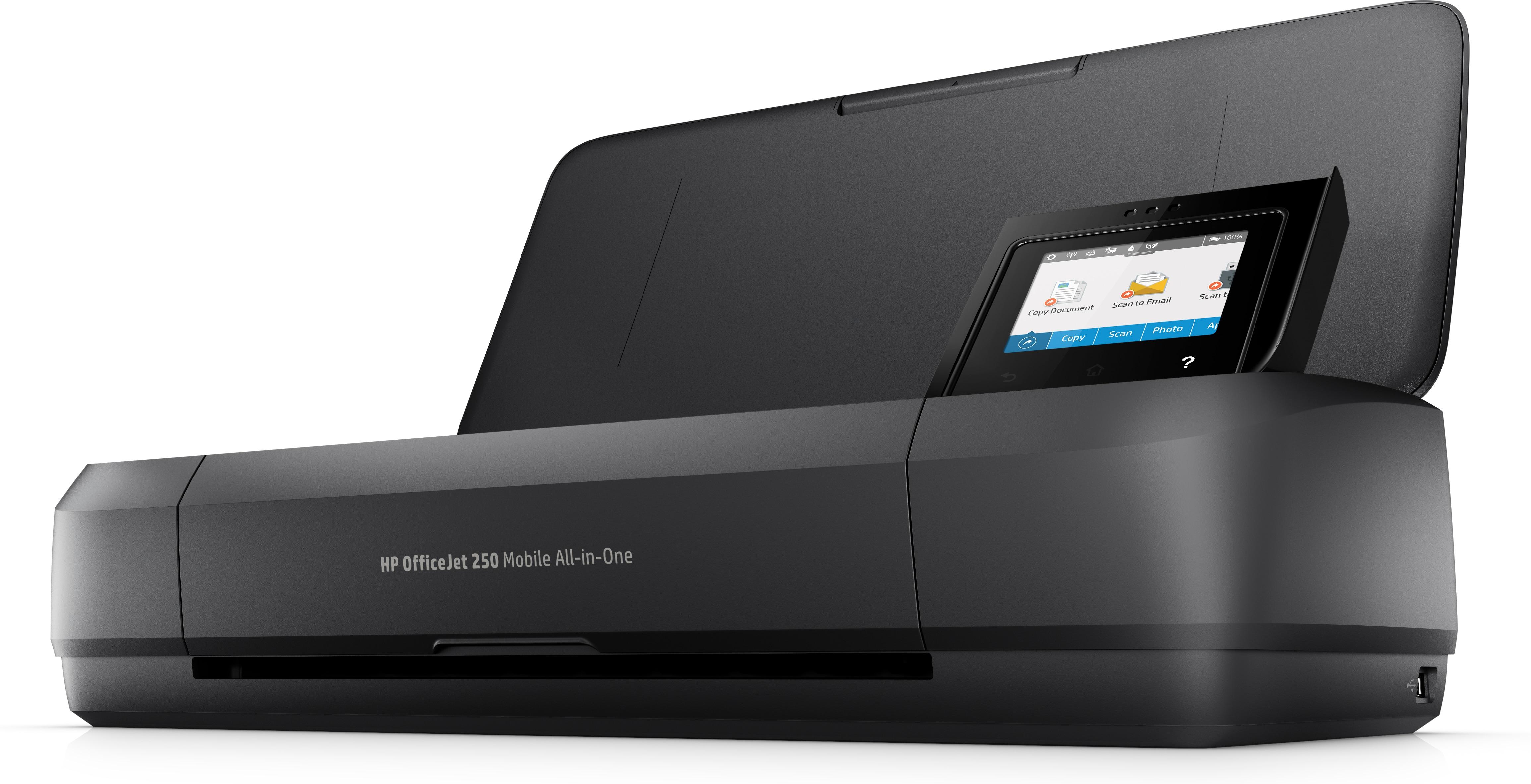Hewlett Packard (HP) „HP Officejet 250“ mobilusis daugiafunkcis daugiafunkcis spalvotas rašalinis spausdintuvas, A4, 8 psl./min., kopijavimas, 10 psl./min., spausdinimas, 50 lapų, USB, „Wi-Fi“