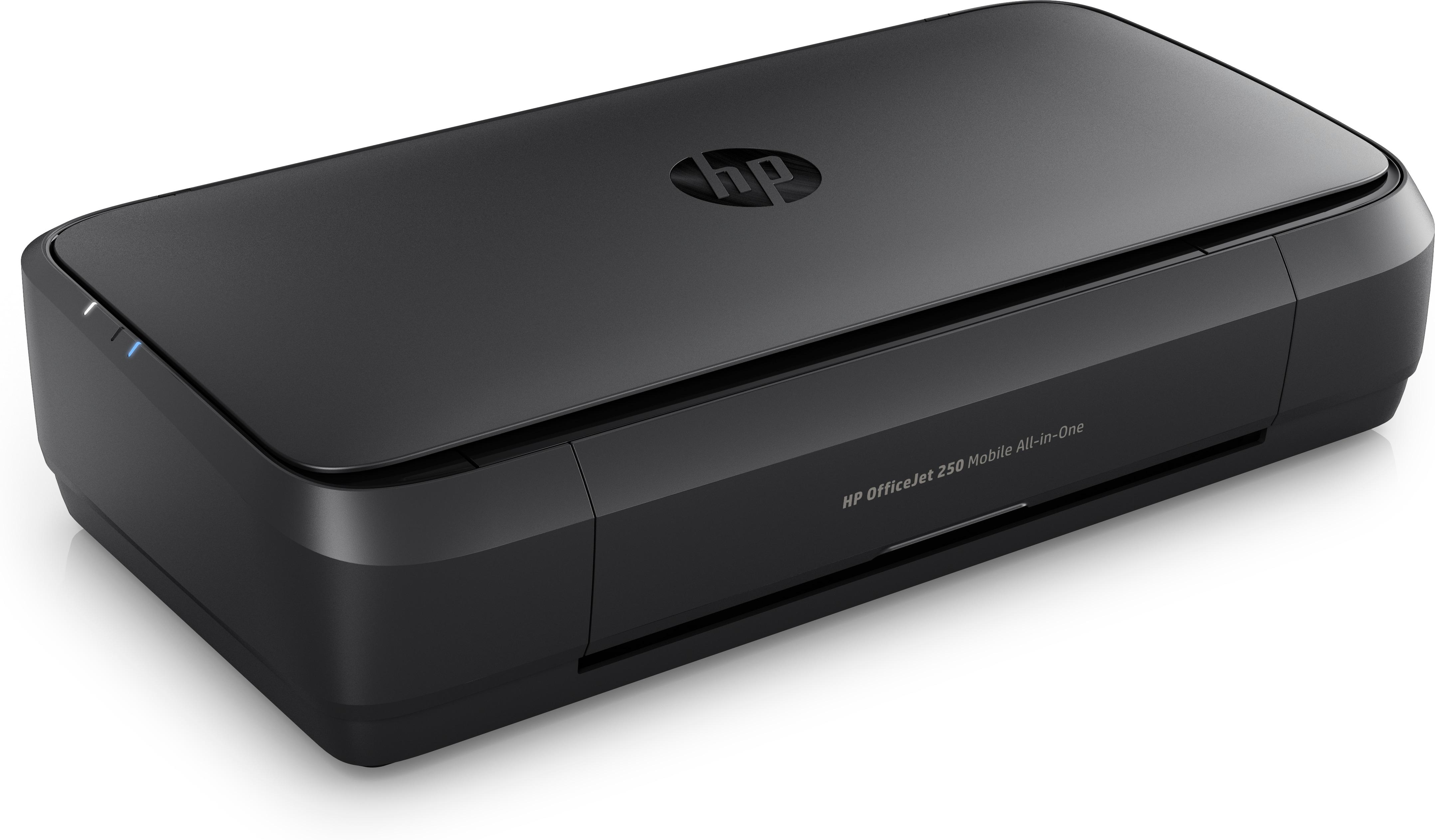 Hewlett Packard (HP) „HP Officejet 250“ mobilusis daugiafunkcis daugiafunkcis spalvotas rašalinis spausdintuvas, A4, 8 psl./min., kopijavimas, 10 psl./min., spausdinimas, 50 lapų, USB, „Wi-Fi“