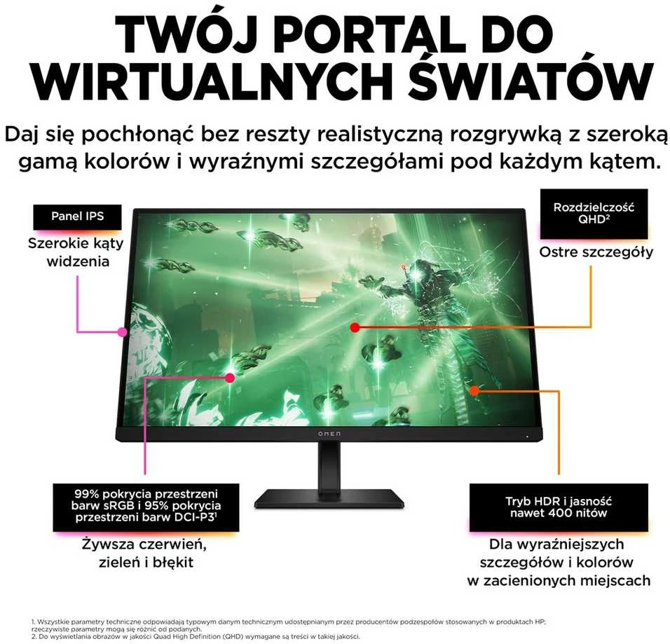 Monitorius HP OMEN 27q - 27'' | IPS | QHD | 1ms | 165Hz | HDR