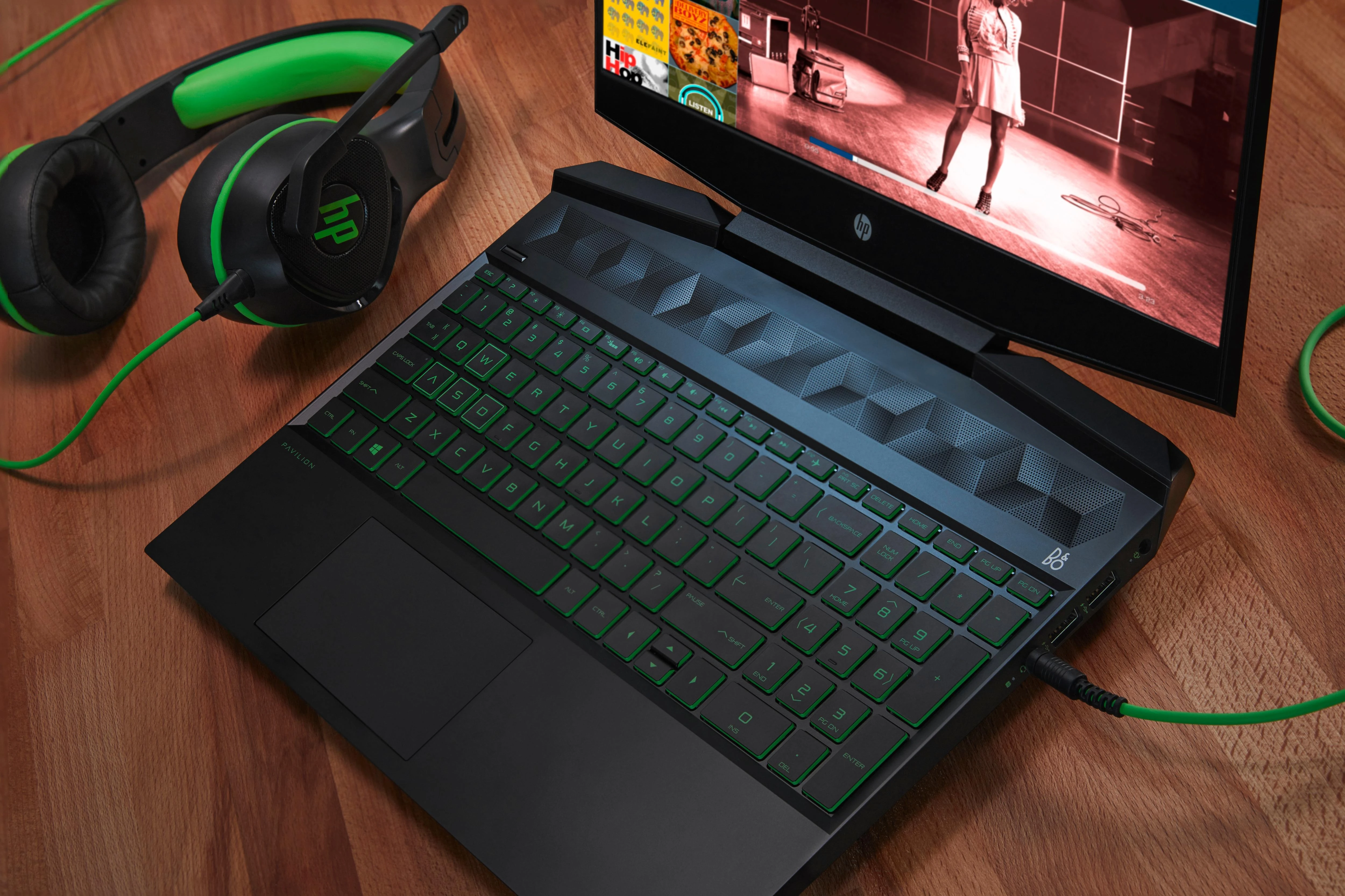 Žaidimų ausinės HP Pavilion 400, Juoda-Žalia | Varle.lt