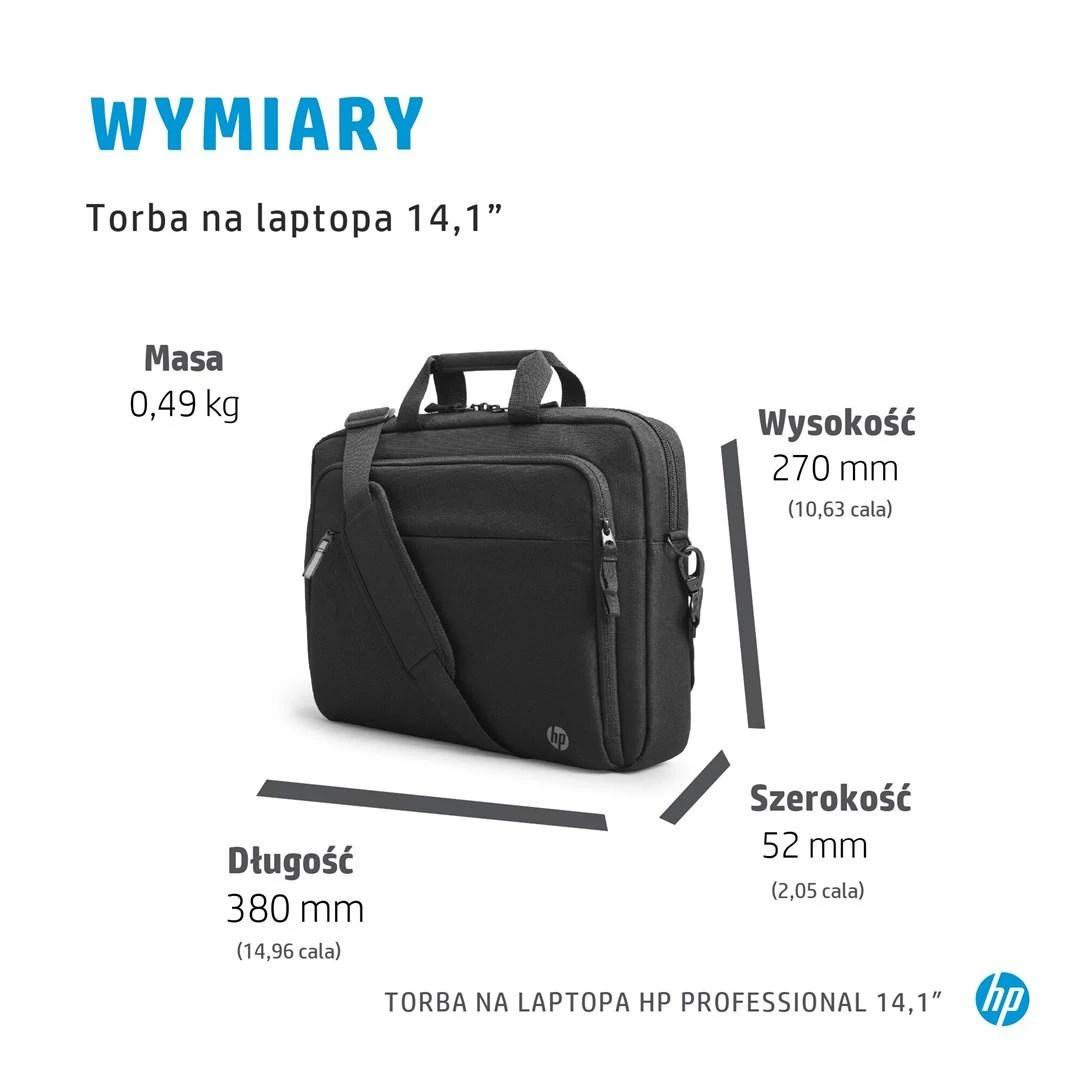 Hewlett Packard (HP) HP Professional 14.1-inch Nešiojamas kompiuteris Bag 14.1" Messenger case Juodas