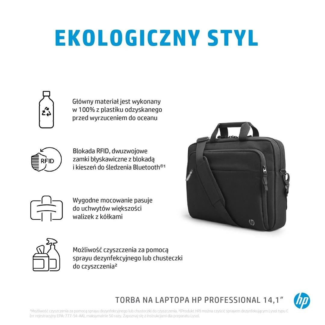 Hewlett Packard (HP) HP Professional 14.1-inch Nešiojamas kompiuteris Bag 14.1" Messenger case Juodas