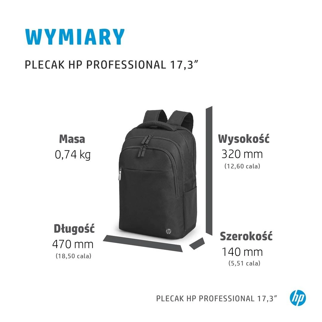 Hewlett Packard (HP) HP Professional 17.3 kuprinė su RFID/Bluetooth sekiklio kišene – juoda
