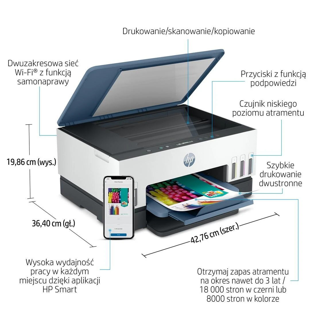 Hewlett Packard (HP) Daugiafunkcis Spausdintuvas - HP Smart Tank 675 A4 4800x1200 DPI 12ppm Wi-Fi