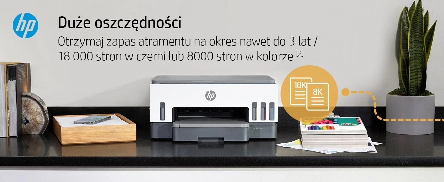 Hewlett Packard (HP) HP Smart Tank 720 AIO daugiafunkcis spausdintuvas Spausdintuvas - A4 spalvotas rašalinis, spausdinimas / kopijavimas / nuskaitymas, automatinis dvipusis spausdinimas, WiFi, 15 psl./min., 400–800 puslapių per mėnesį
