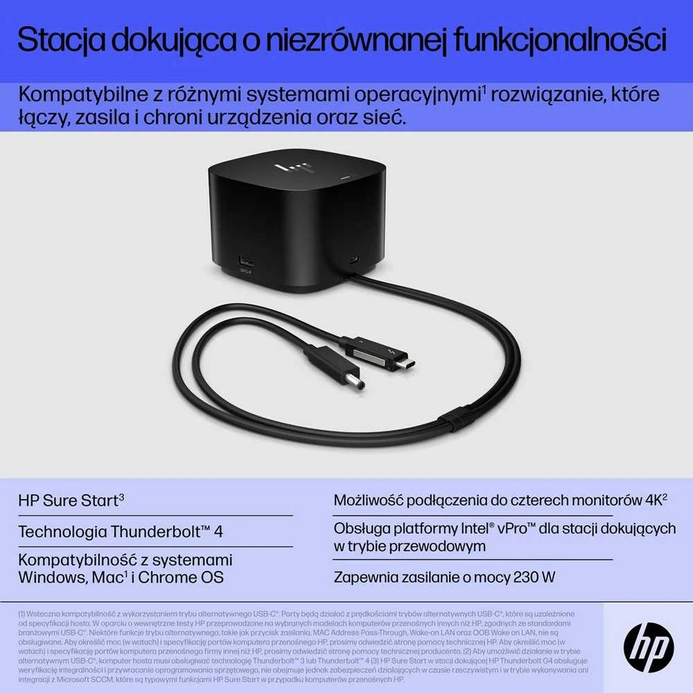Hewlett Packard (HP) HP Thunderbolt 280W G4 dokas su kombinuotu kabeliu