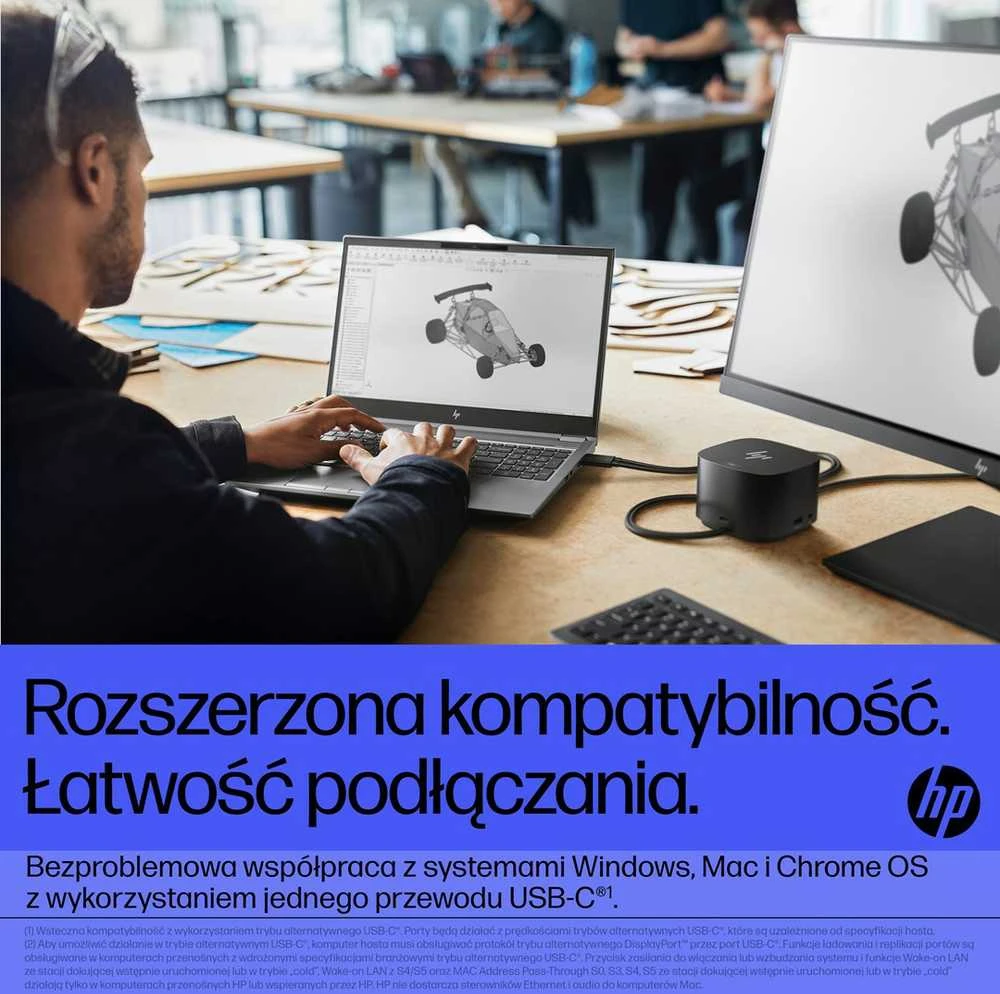 Hewlett Packard (HP) HP Thunderbolt 280W G4 dokas su kombinuotu kabeliu
