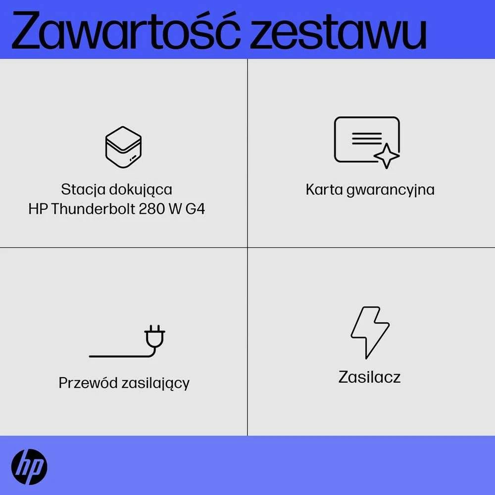 Hewlett Packard (HP) HP Thunderbolt 280W G4 dokas su kombinuotu kabeliu