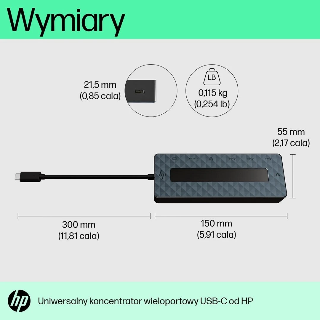 Hewlett Packard (HP) HP universalus USB-C kelių prievadų šakotuvas (mažmeninė prekyba)