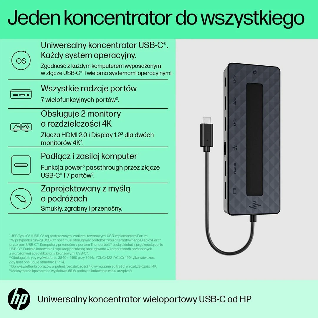 Hewlett Packard (HP) HP universalus USB-C kelių prievadų šakotuvas (mažmeninė prekyba)